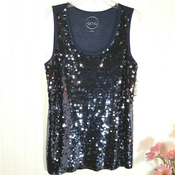 blue sequin top plus size